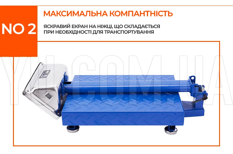 Ваги електронні торгові 150кг FOLD 30x40см 6В із залізною головою DOMOTEC ACS-150KG